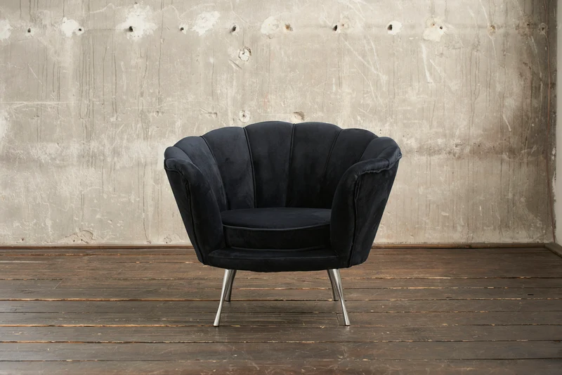 KAWOLA Sessel NARLA Polstersessel Velvet schwarz
